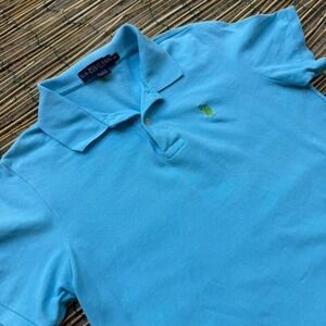 US Polo‎ Assn Polo Shirt Blue Size Medium Y2K Preppy Short Sleeve
